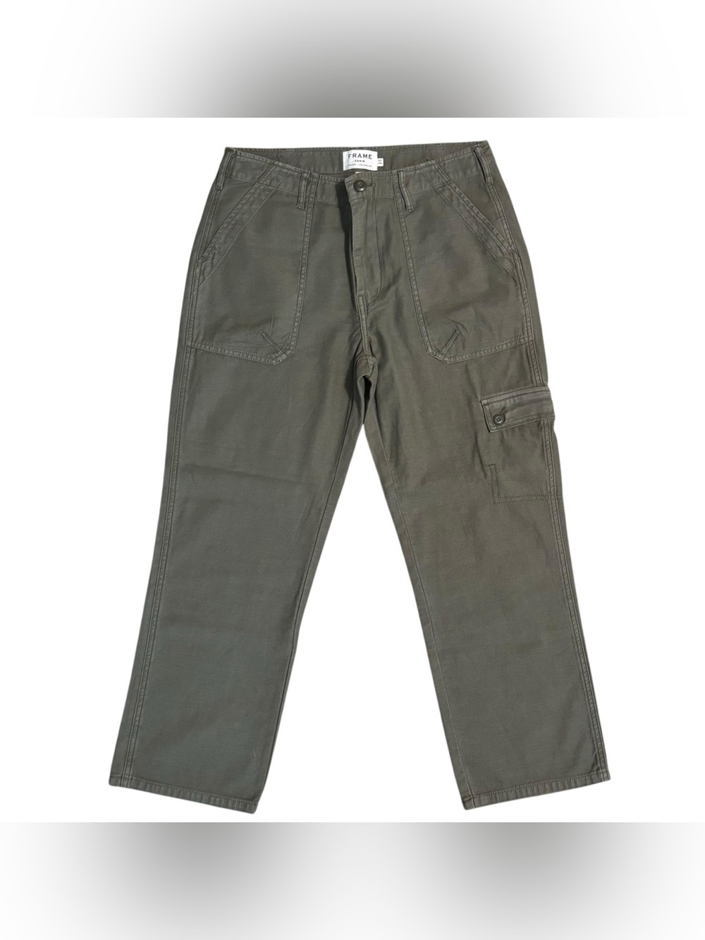 FRAME | NWOT Cropped Utility Cargo Pants Military Green | 30
